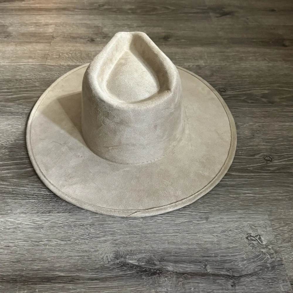 Texas Country Western Boots Authentic Suede Tan Flat Brim Cowboy Hat